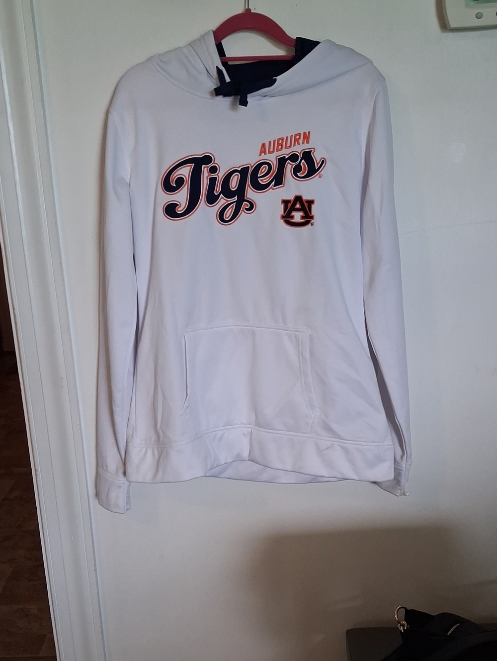 J. America White Auburn Tigers Pullover Hoodie with Navy & Orange Trim